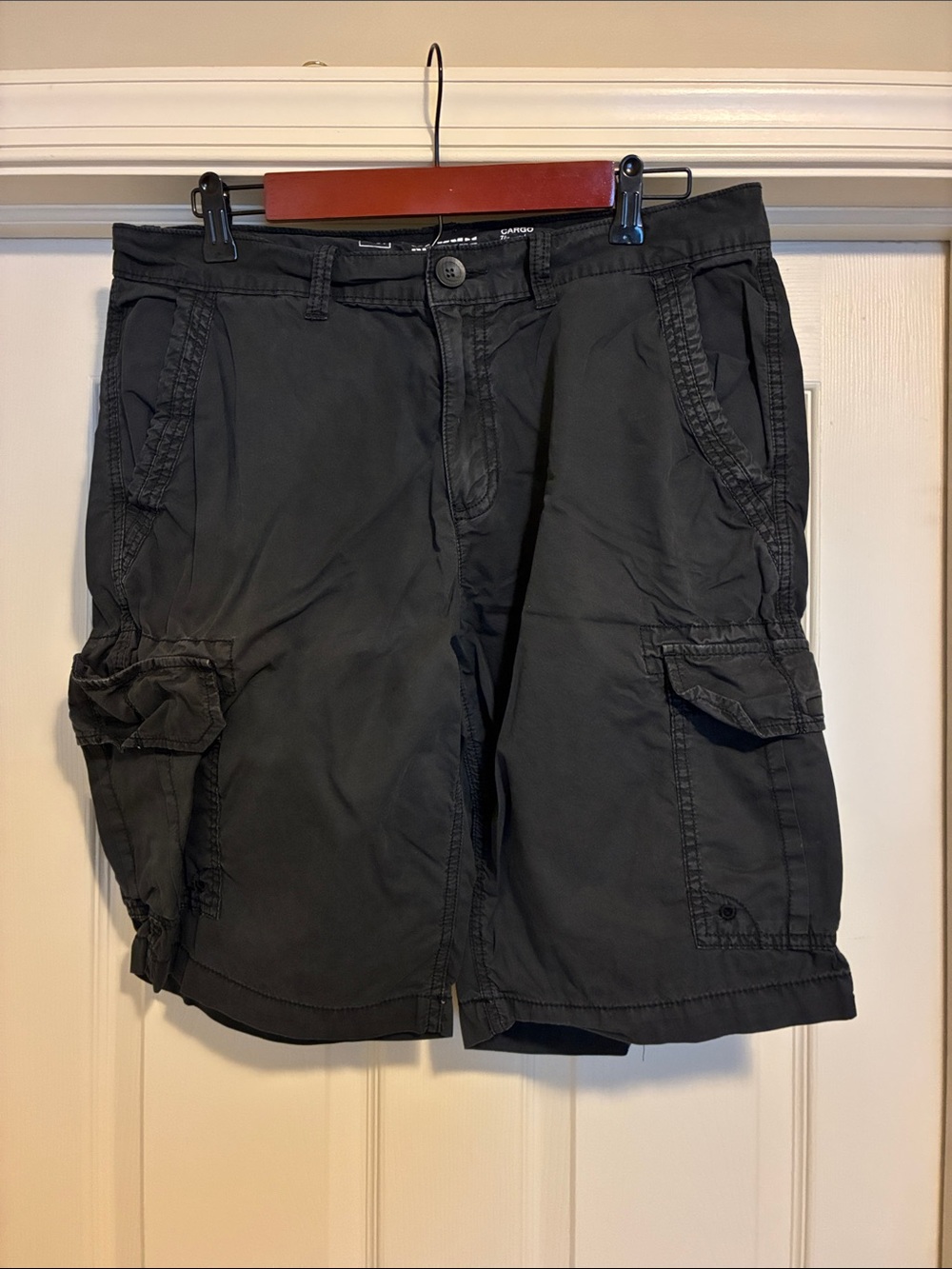 urban pipeline Black Cargo Shorts with Utility Pockets